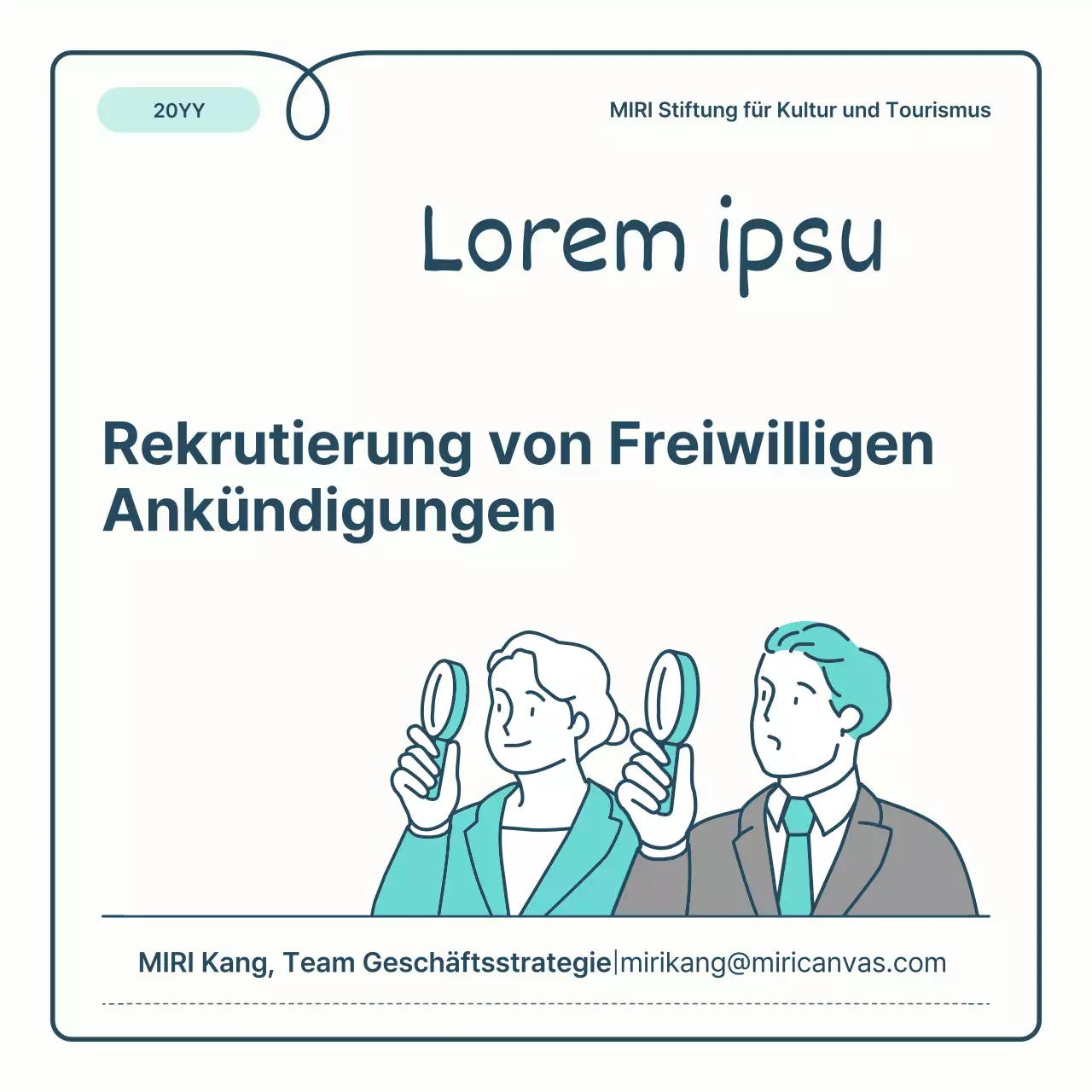Über die hellblauen und blauen Grundlagen und den hübschen Bericht zur Einstellung von Freiwilligen