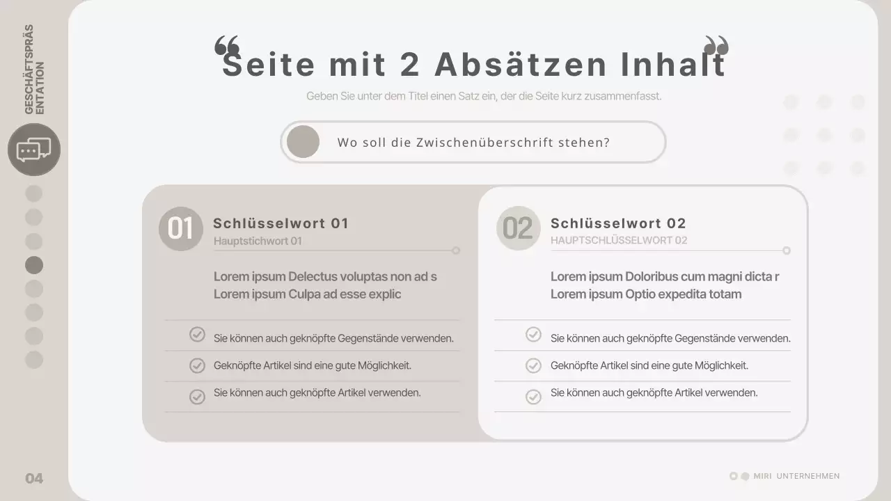 Moderner Layout-Bericht in Beige und Grau
