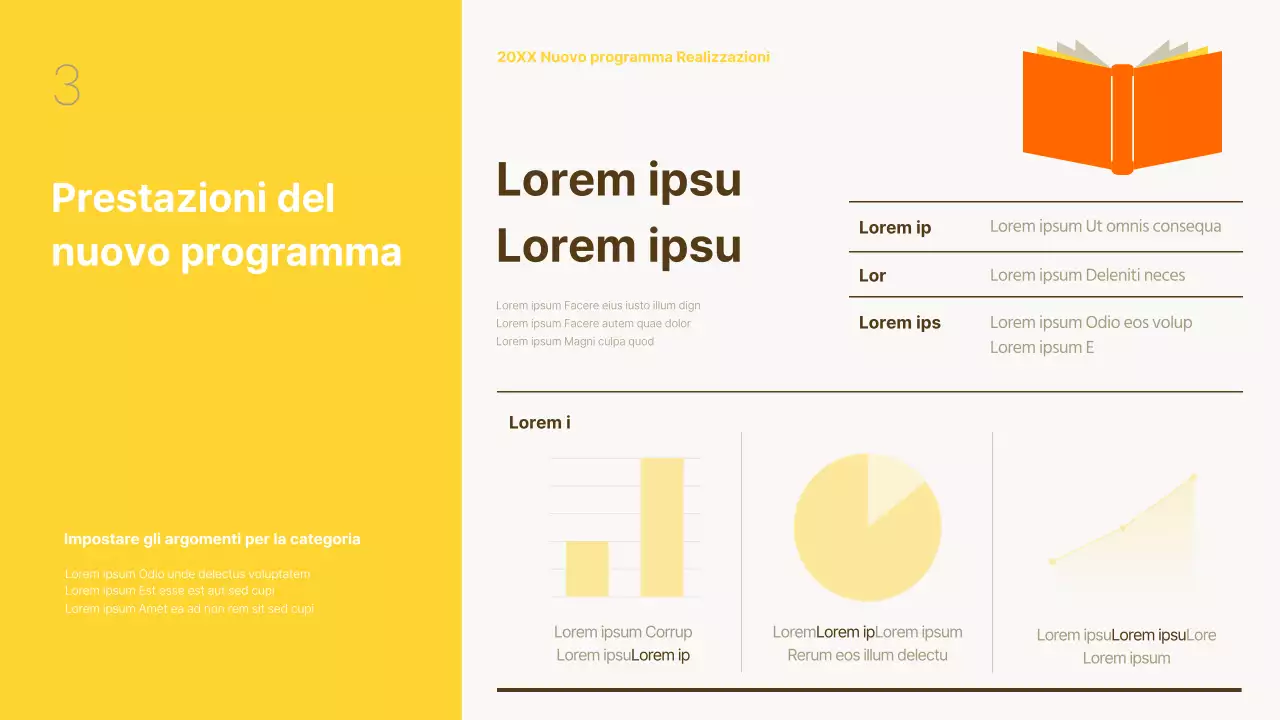 Una semplice relazione di fine anno in giallo e beige.