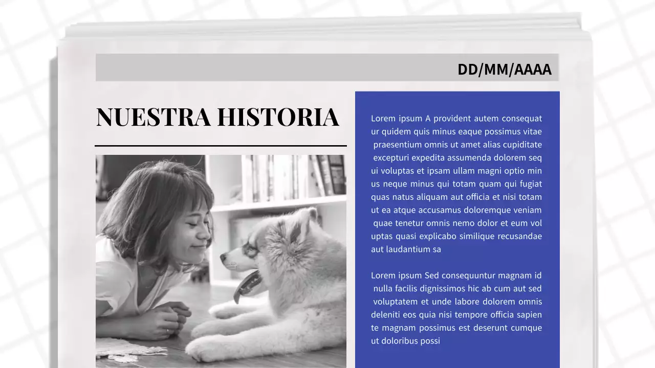 Tema de periódico clásico azul y negro Informe de empresa