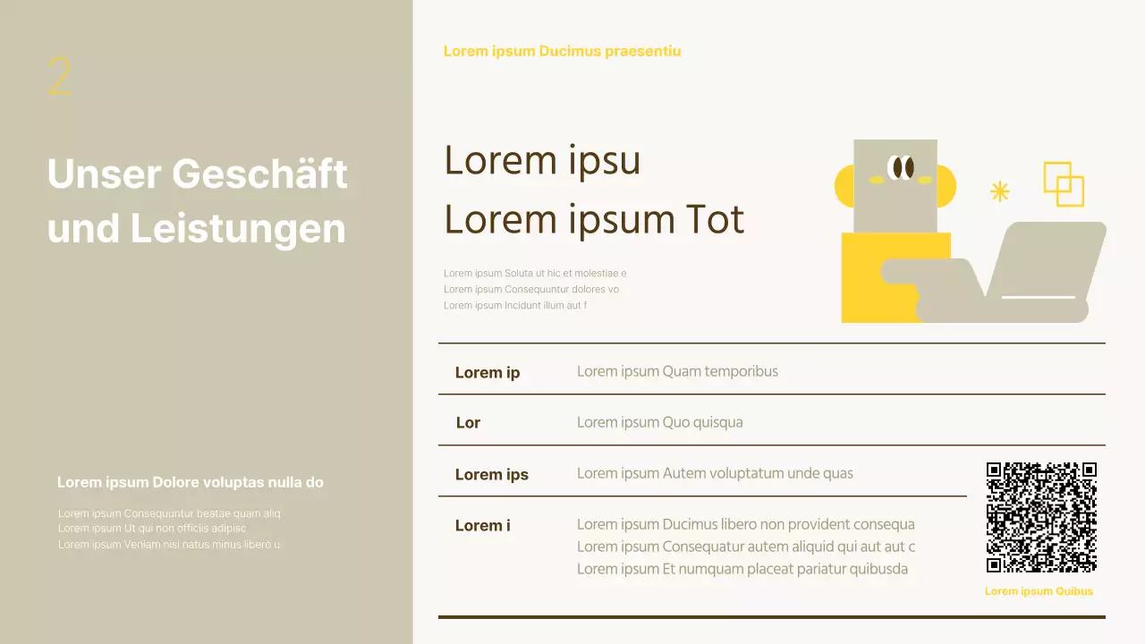 Ein einfacher Leistungsbericht zum Jahresende in Gelb und Beige