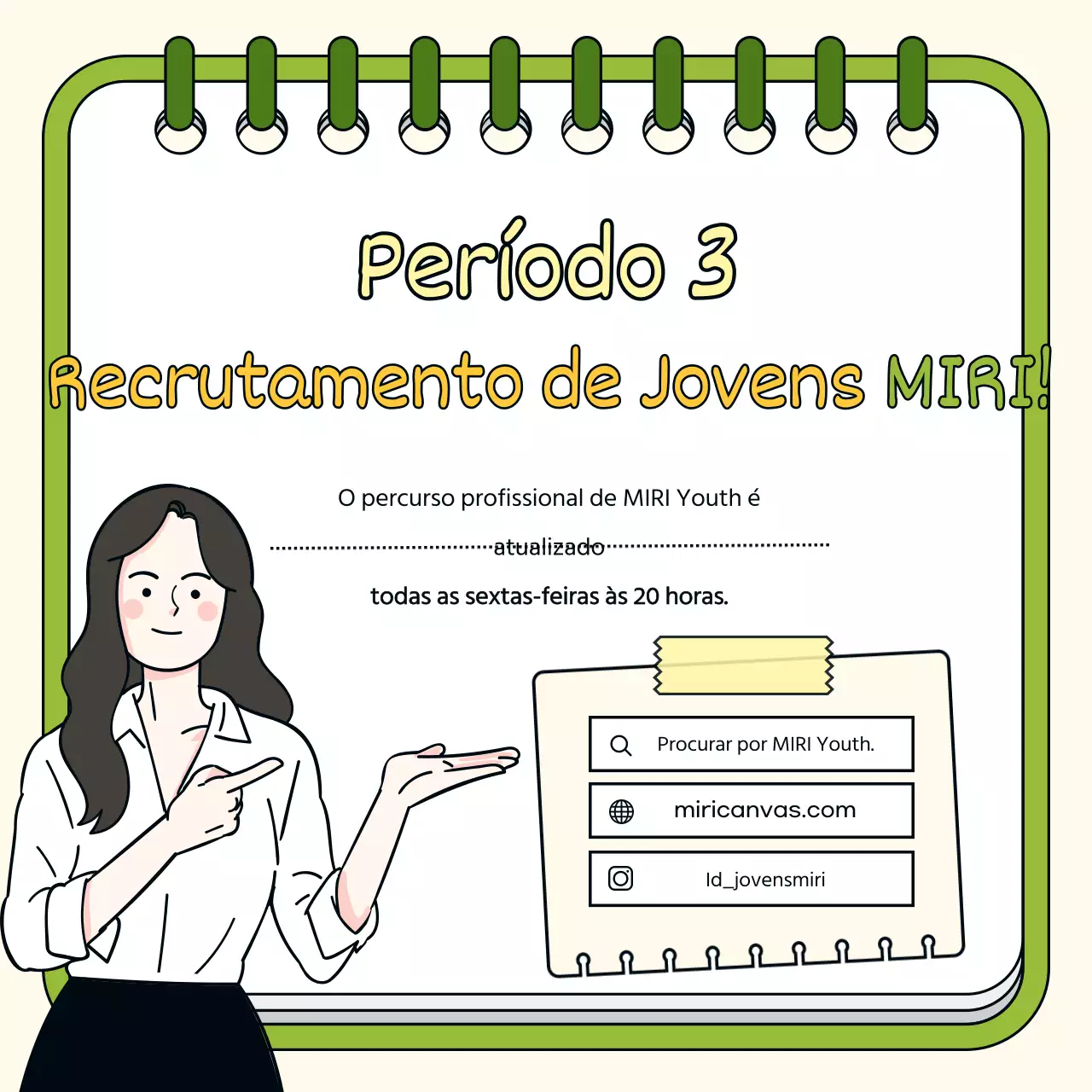Um simples anúncio de recrutamento amarelo e verde
