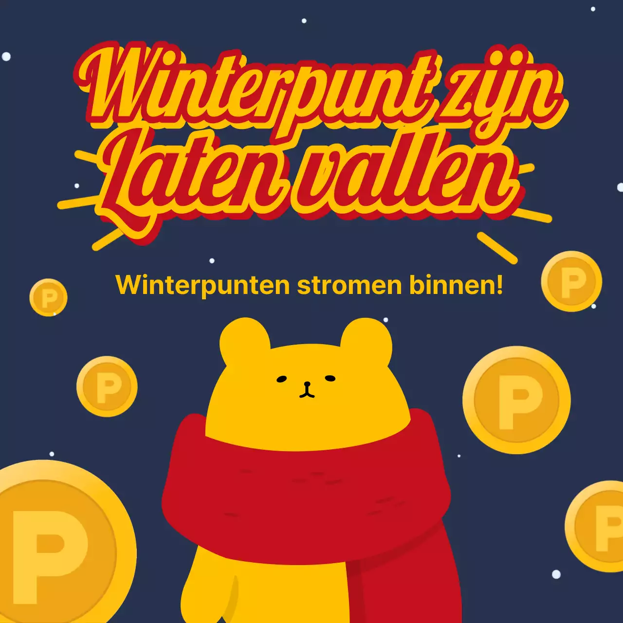 Pop-art advertenties voor winterse loyaliteit en kortingen in blauw en geel