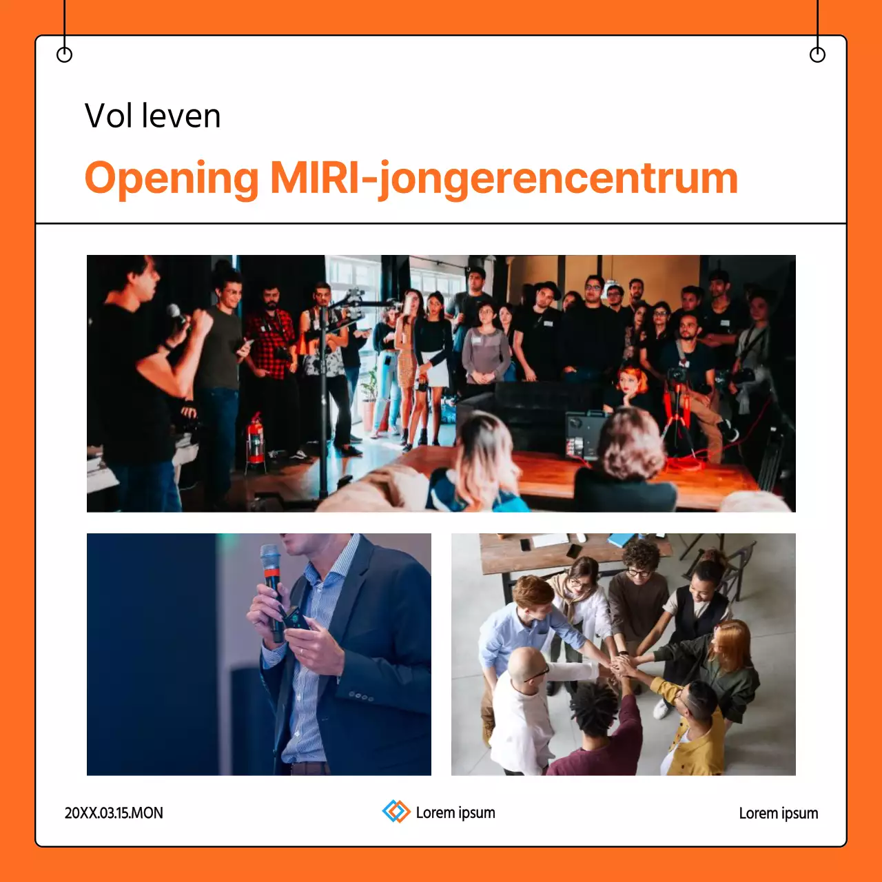 Over de opening van het trendy oranje en witte jeugdcentrum