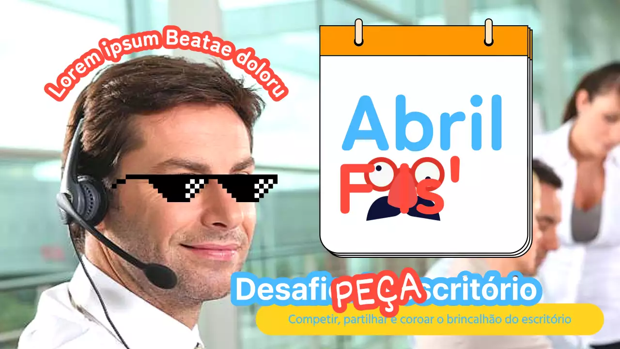 Desafio Kitsch laranja e azul celeste da partida de abril