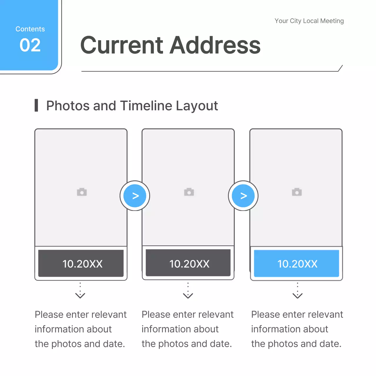A simple white and light blue meeting guide
