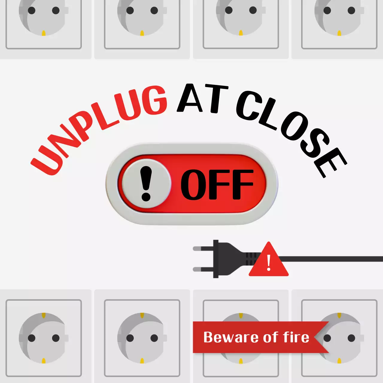 Red Minimal Safety Notice 소셜 미디어 게시물