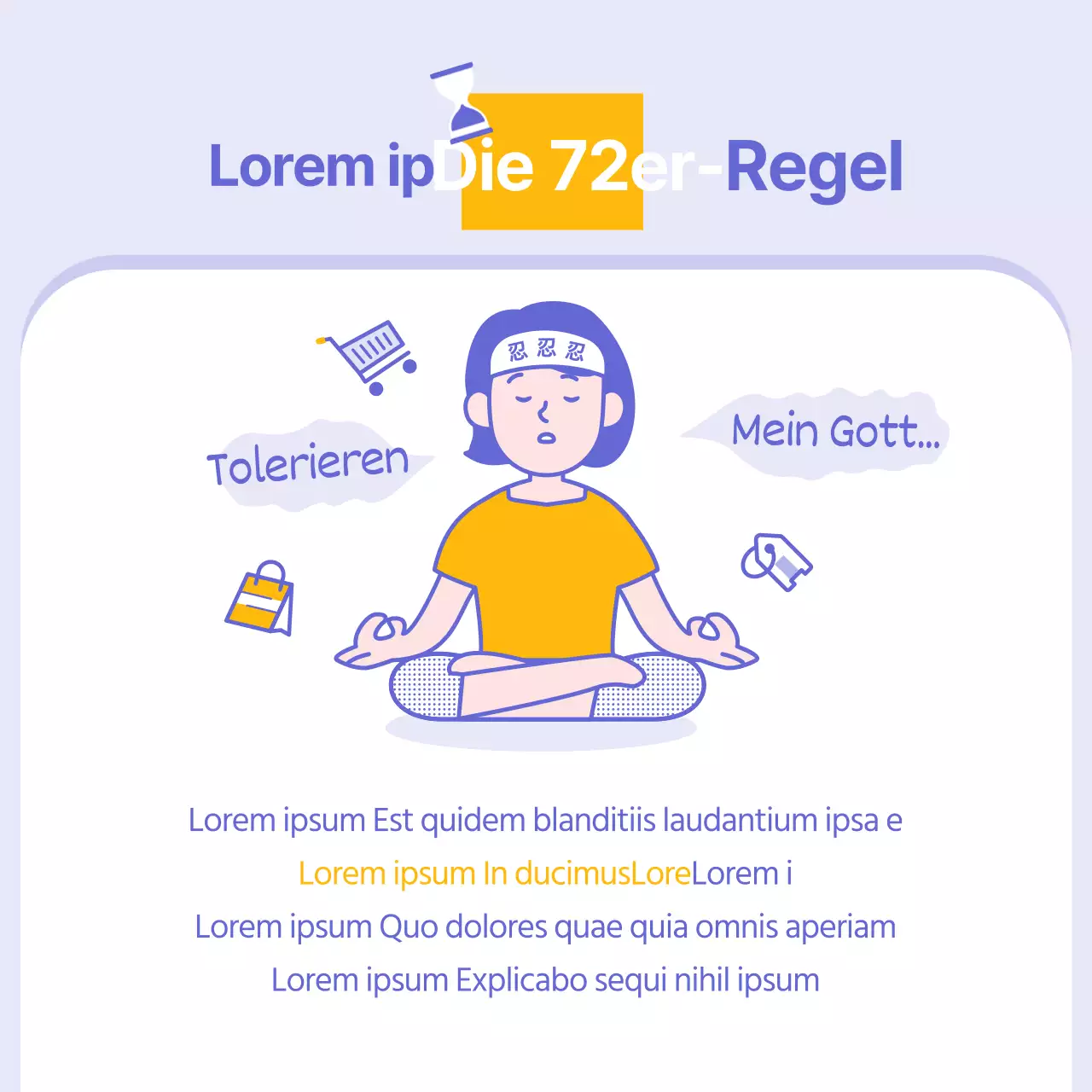 Einfache gelbe und violette Finanzinformationen ohne Geld