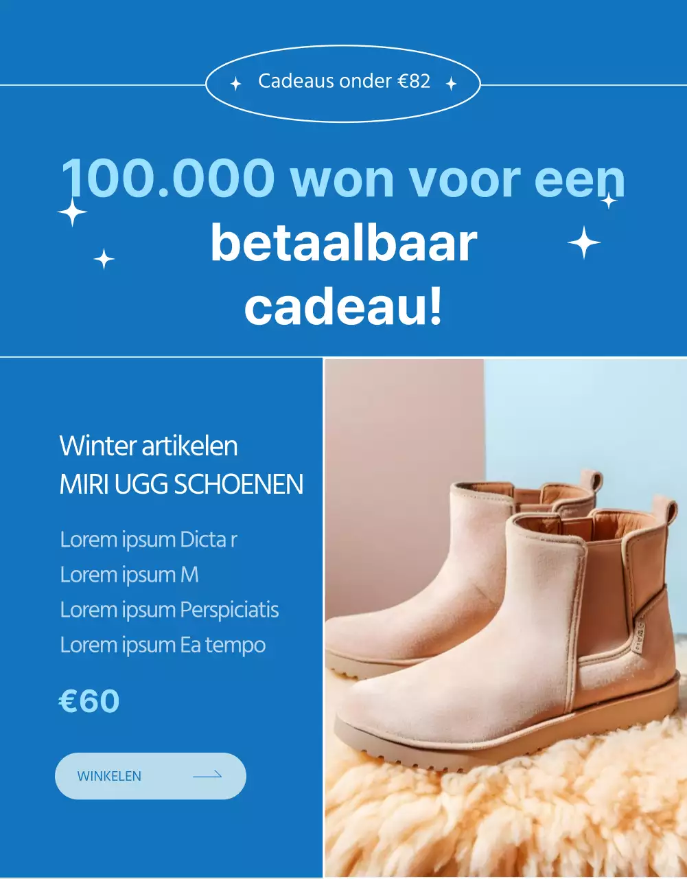 Promoot moderne winterkleding in blauw en lichtblauw