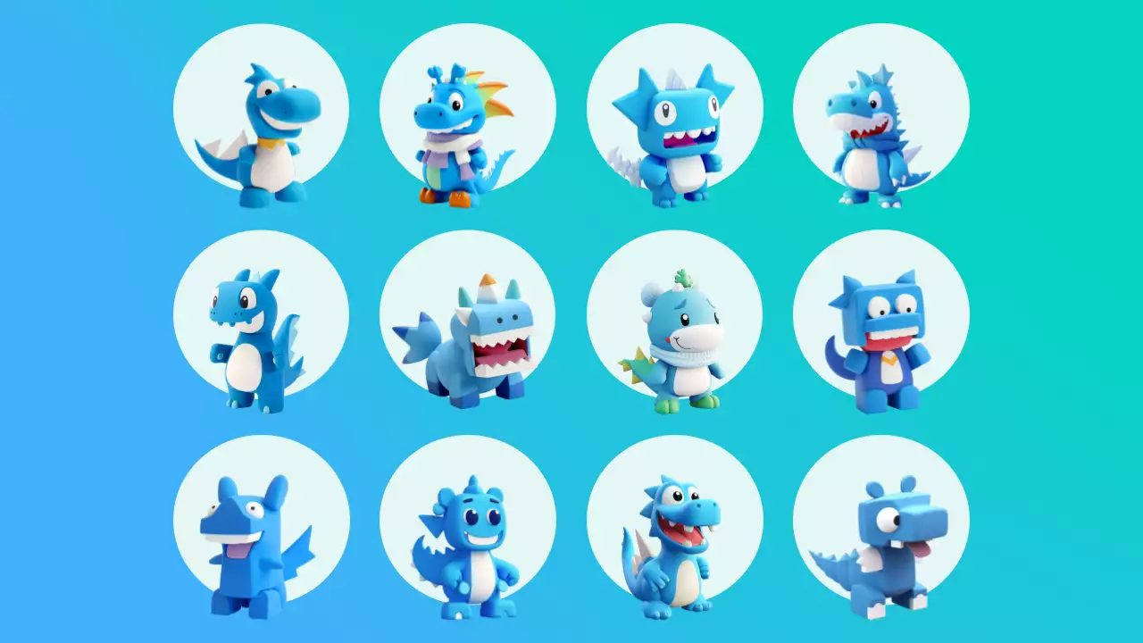 青 かわいい キャラクター ポスター プレゼンテーション