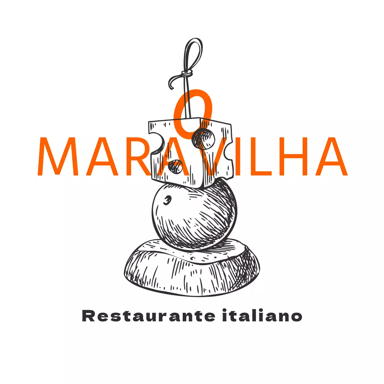 Conceito de tipografia de restaurante em ilustração de esboço