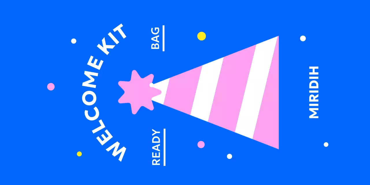 Circular sticker design with a cute top hat