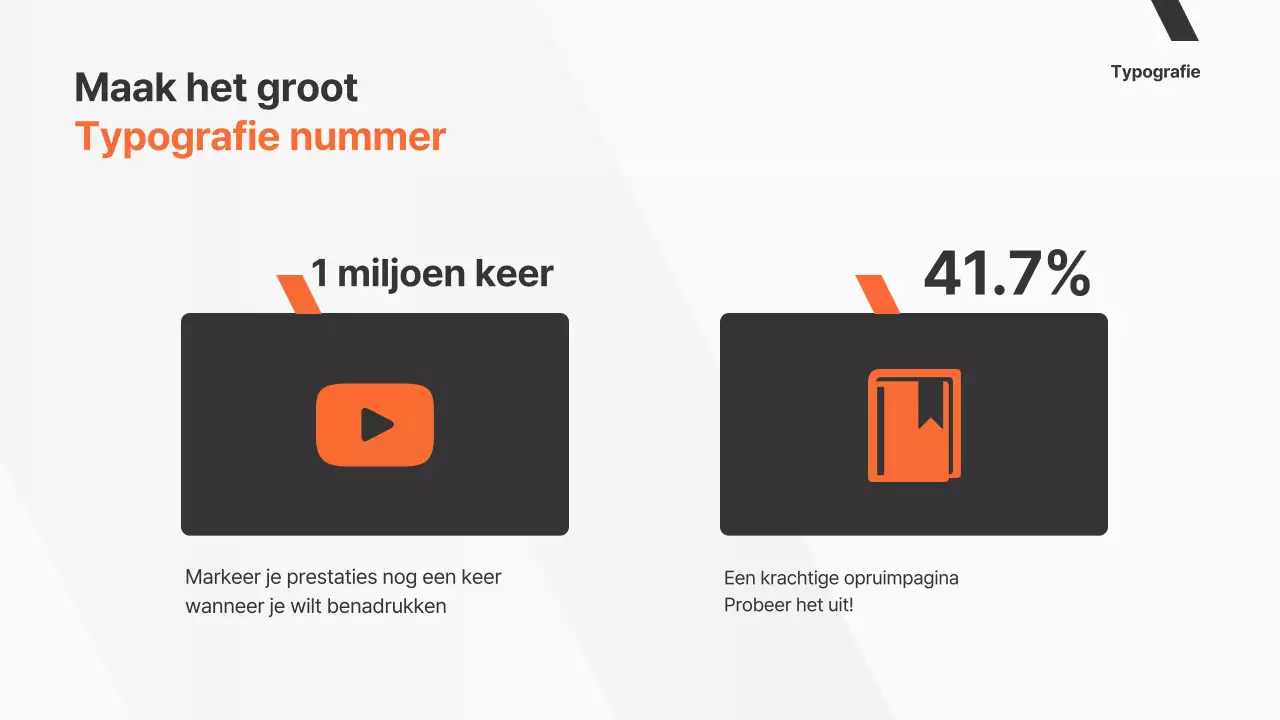 Een eenvoudig zakelijk voorstel in oranje en zwart-wit