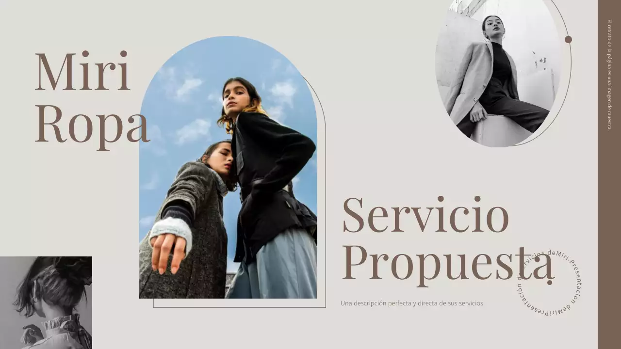 Moderno folleto de servicios corporativos en beige y marrón