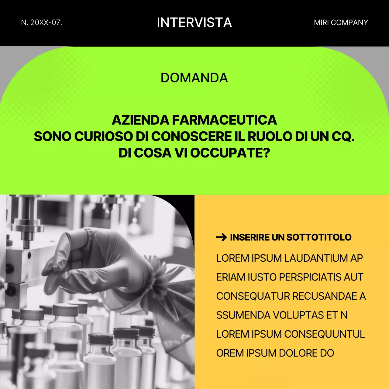 Post di colloquio di lavoro geometrico giallo e fluorescente