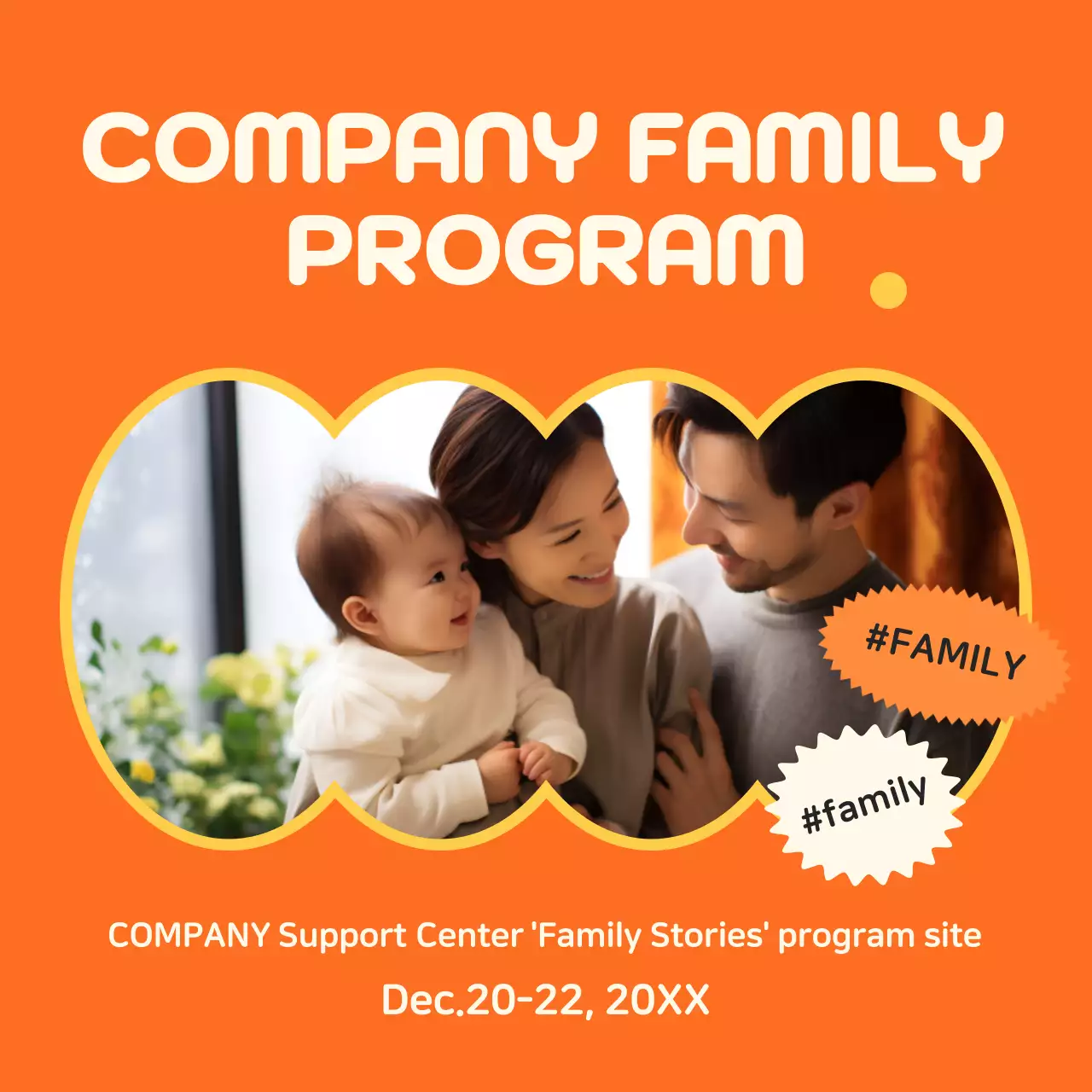 Orange Modern Family Event Instagram Post