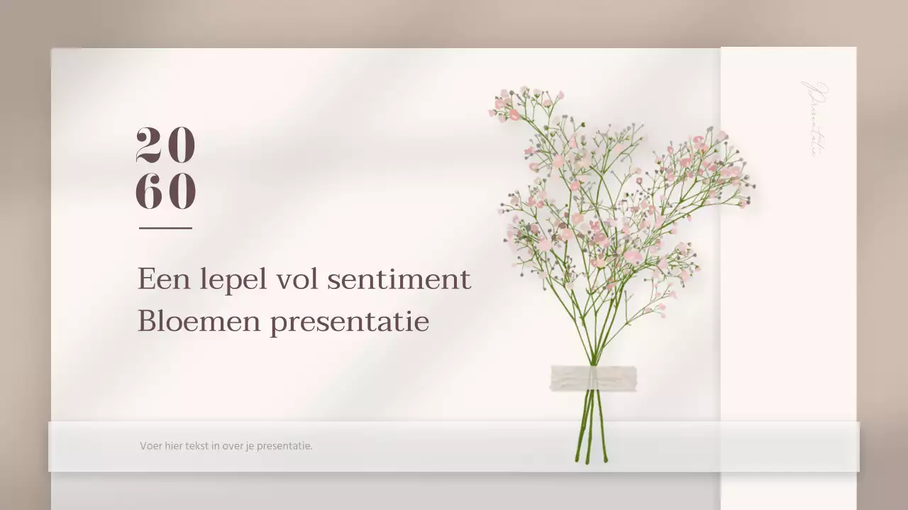 Classy bloemenkaart presentatie in beige