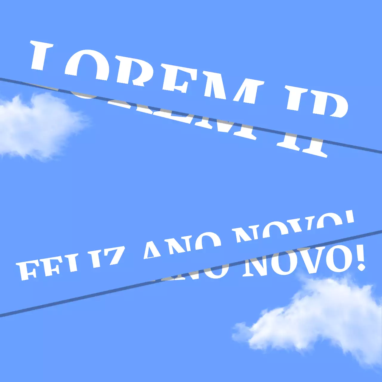 Cartão de felicitações de Ano Novo moderno azul claro