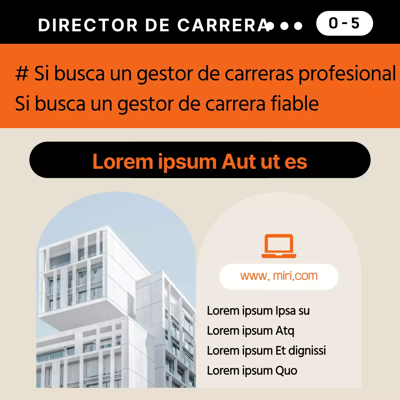 Plan de empresa sencillo en naranja y beige