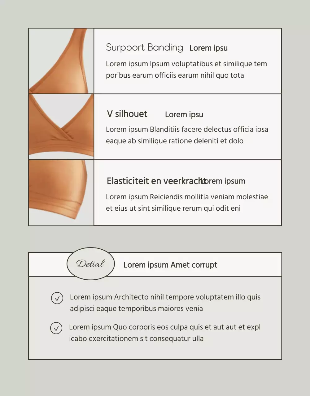 Eenvoudige ondergoedadvertentie in wit en chartreuse