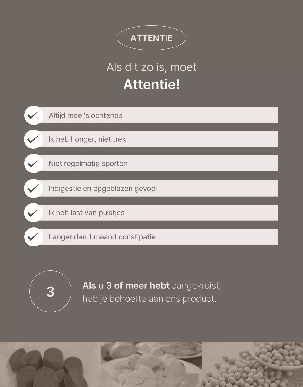 Een eenvoudig product in beige en bruin promoten