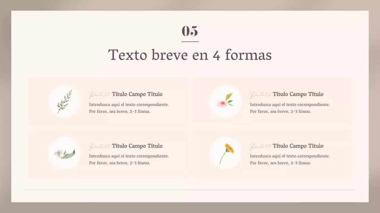 Elegante presentación de tarjeta floral en beige