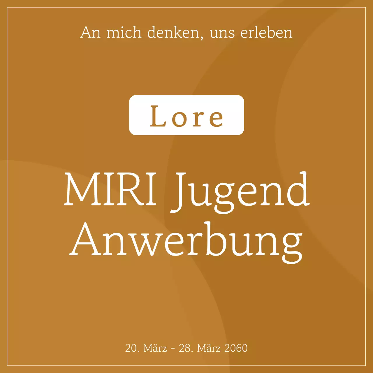 Eine einfache braune und elfenbeinfarbene Werbeanzeige für die Gemeinschaft