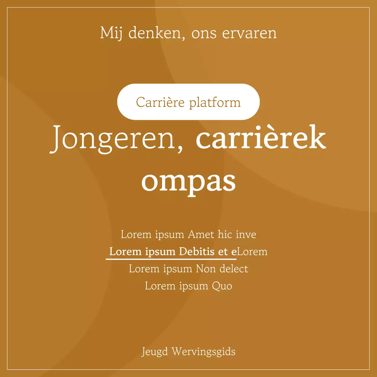 Een eenvoudig bruin en ivoorkleurig wervingsveld voor de gemeenschap