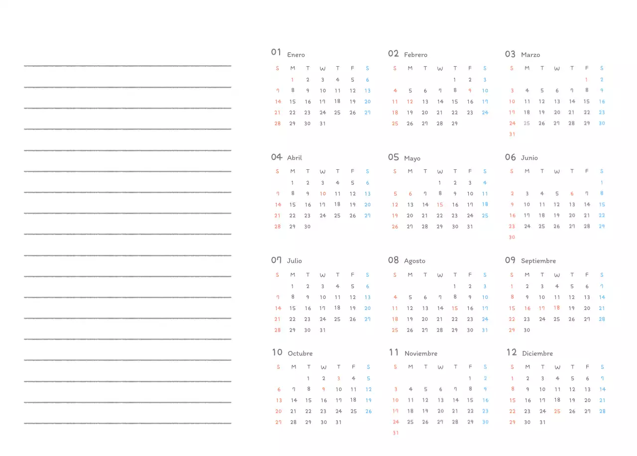 Simpáticos calendarios con adorables ilustraciones