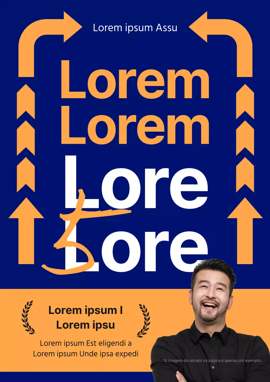 Capa geométrica para competências de estudo de inglês em azul-marinho e laranja