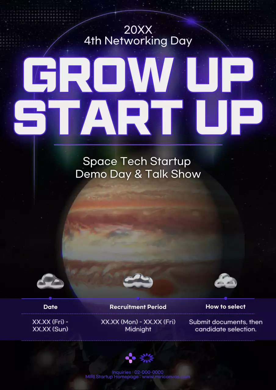 블랙 모던 스타트업 이벤트 포스터