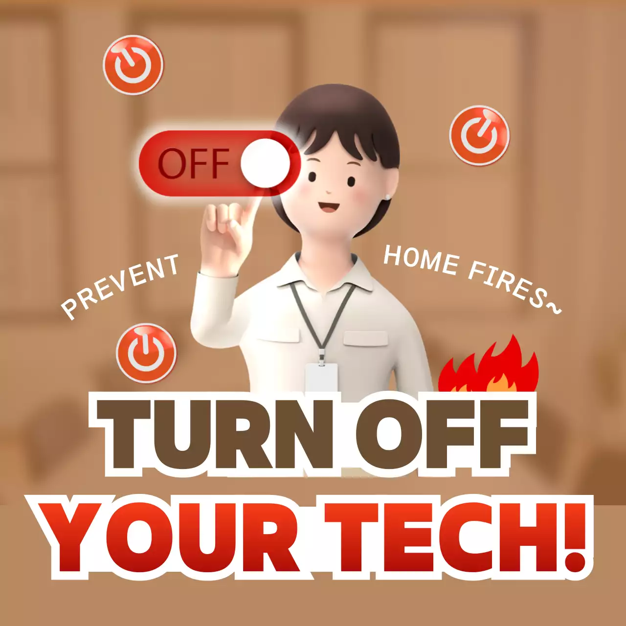 Red Minimal Safety Announcement Social Media Post