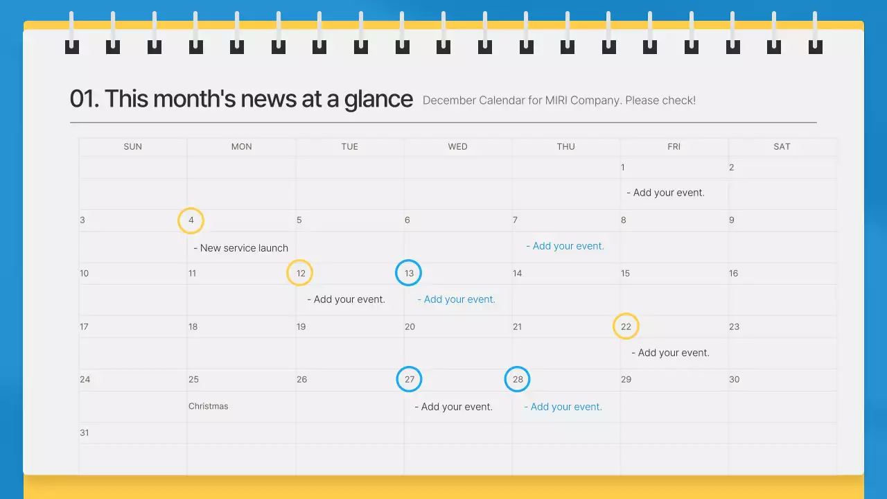 Blue Modern News Calendar Presentation