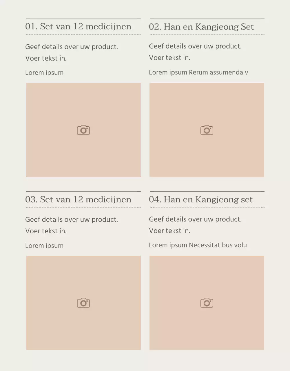 Advertentie voor een eenvoudige hanwa vakantiegeschenkset in beige en bruin