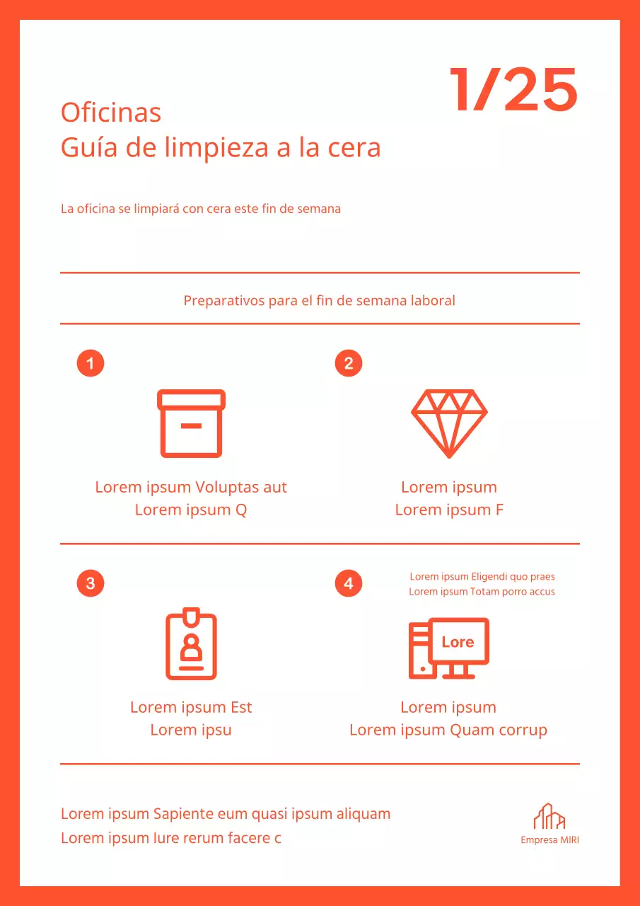 Aviso naranja de limpieza de cera de edificios modernos