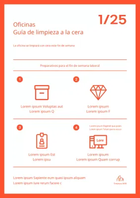 Aviso naranja de limpieza de cera de edificios modernos