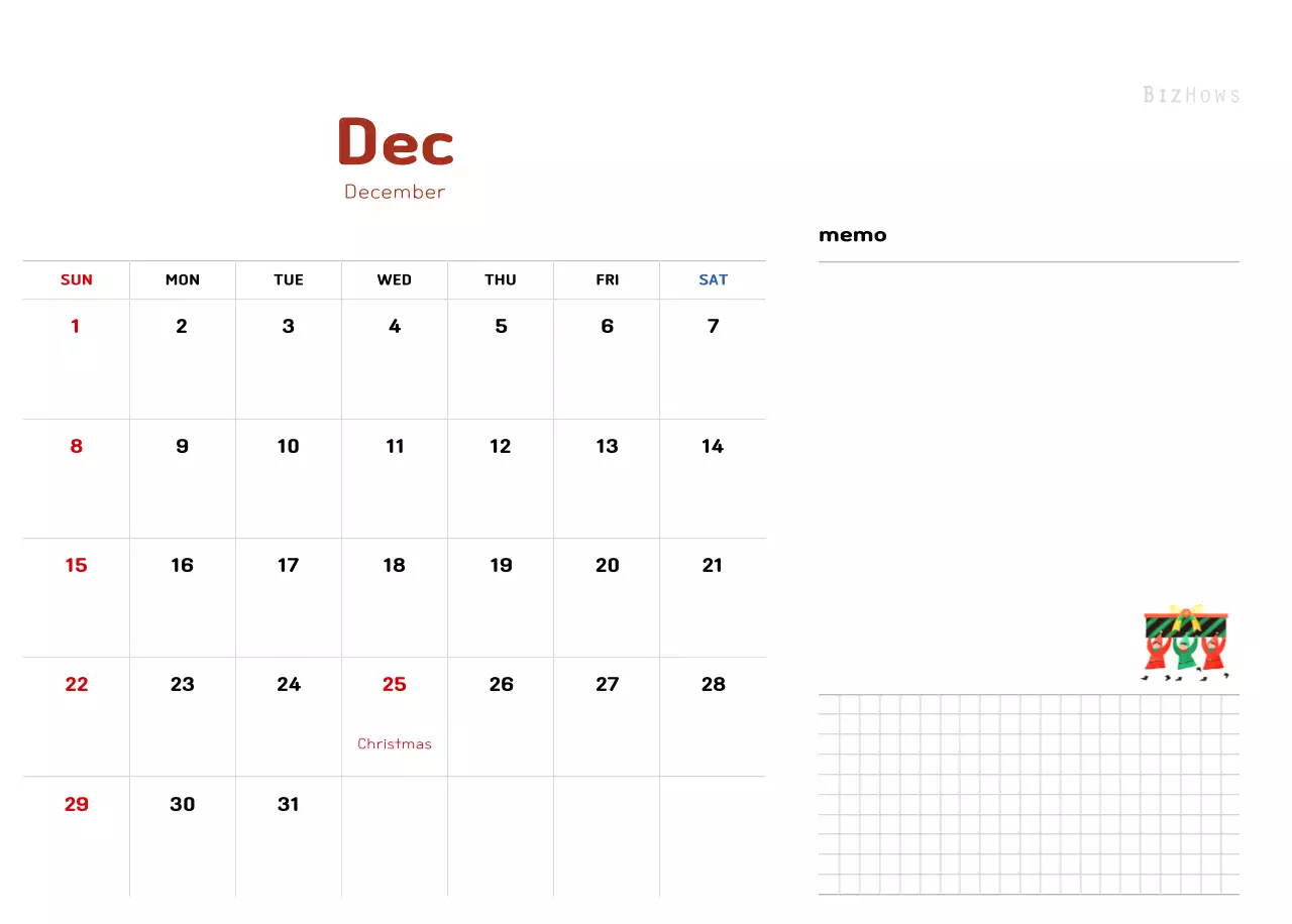 New Year's calendar with a warm, illustrated feel