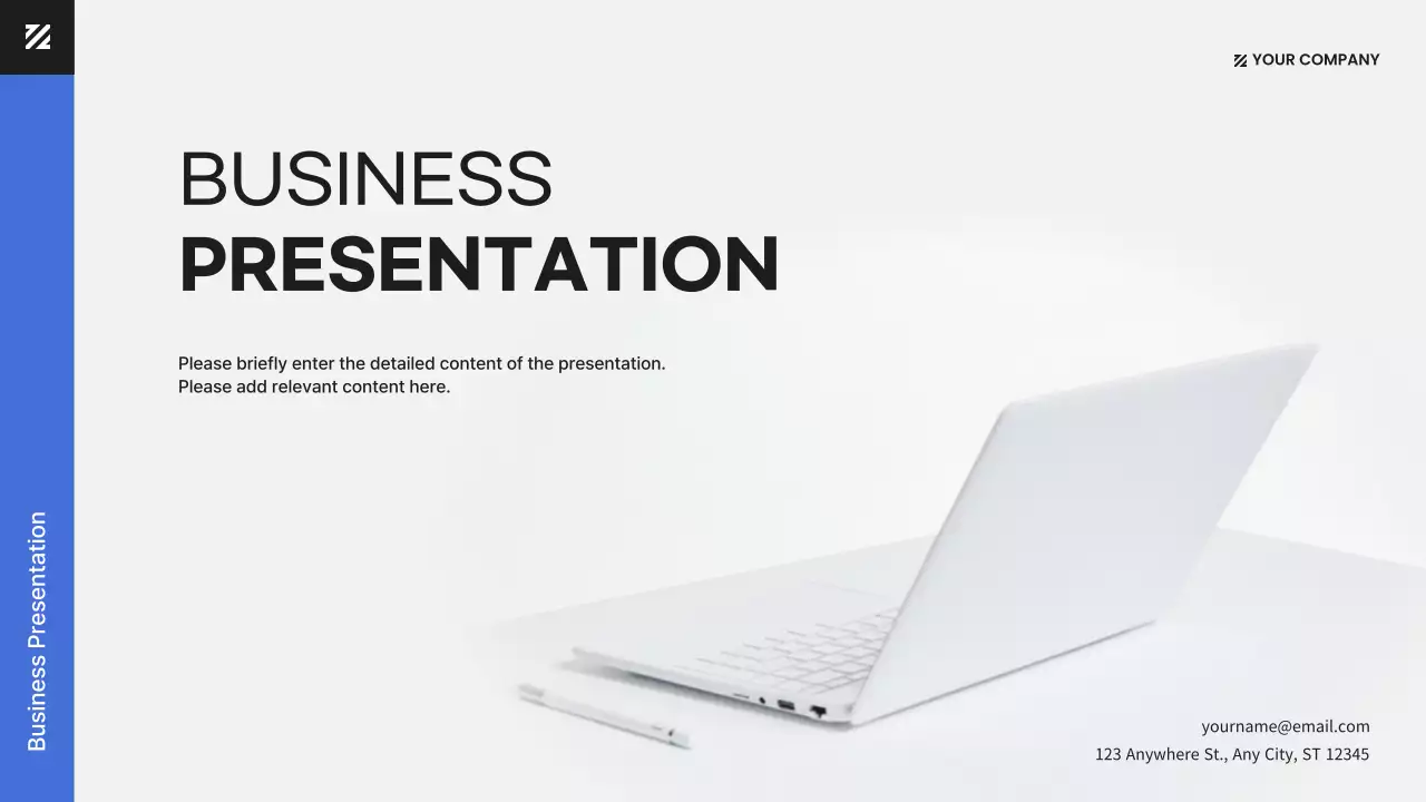 The Modern Worker in Blue Business Presentation