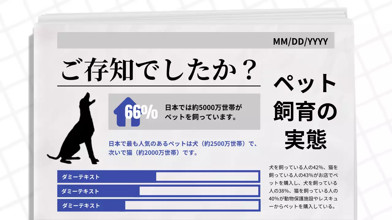 青 シンプル ペット 社内報 プレゼンテーション
