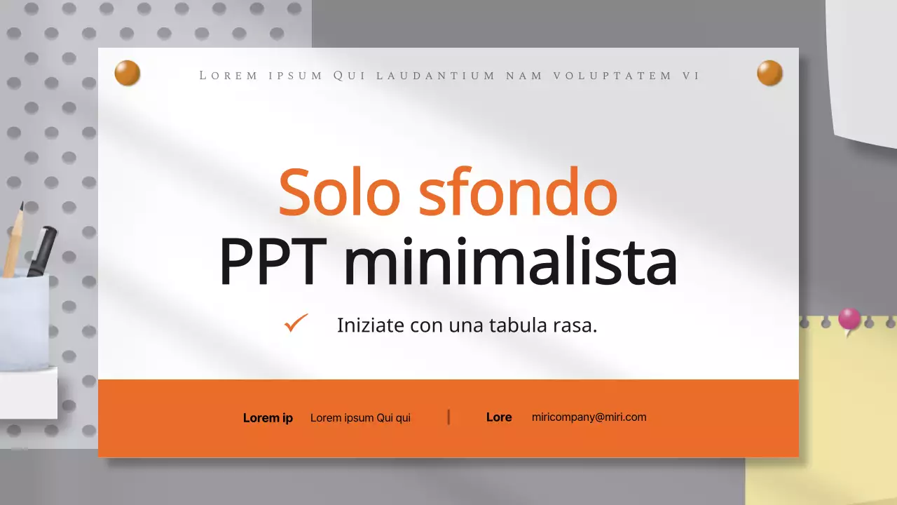 Un'introduzione con uno sfondo semplice di arancione e grigio