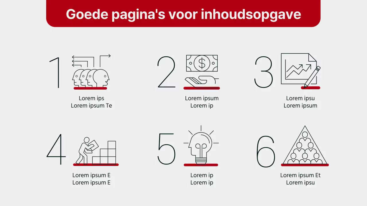 Eenvoudig rapport in rood en grijs
