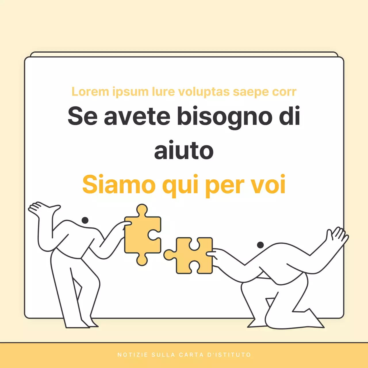 Un bollettino di base giallo e bianco dell'ufficio di assistenza sociale