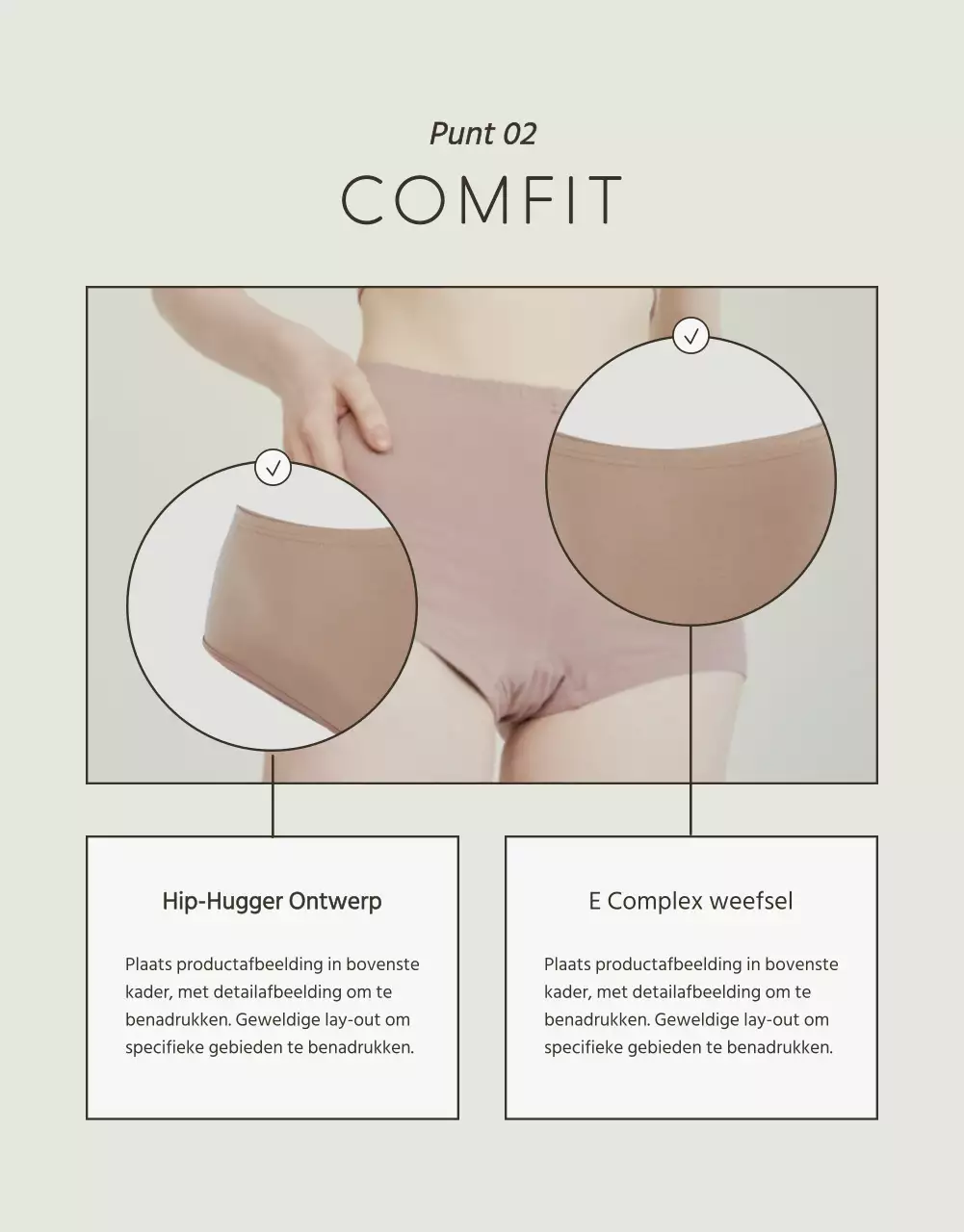 Eenvoudige ondergoedadvertentie in wit en chartreuse