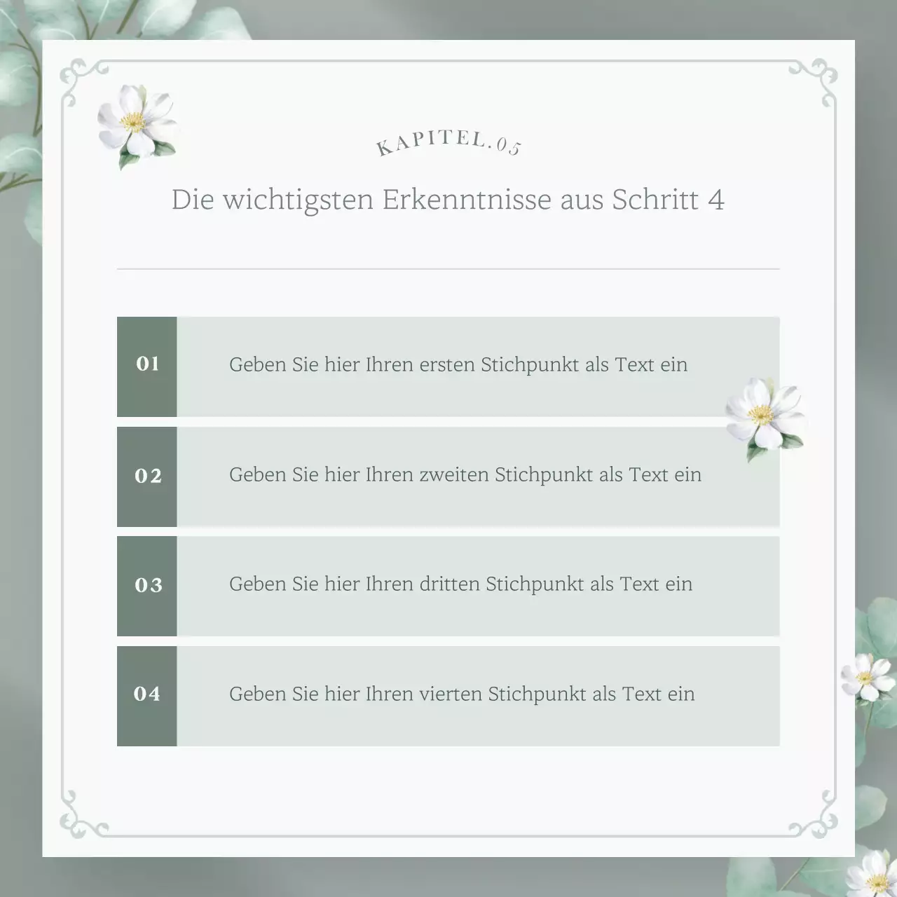 Luxuriöser floraler Newsletter in Beige und Grün