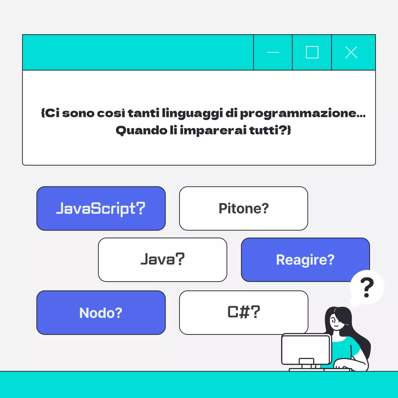 Promuovere l'educazione alla codifica dello sviluppo web in uno stile cyber e blu chiaro.