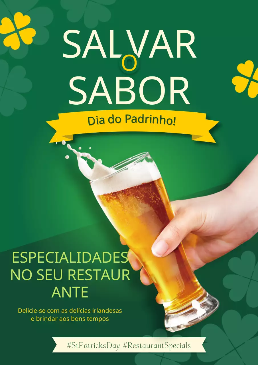Promoção verde e amarela para o Dia de São Patrício