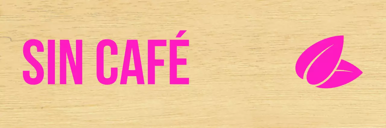 Café con letras negras y detalles en rosa