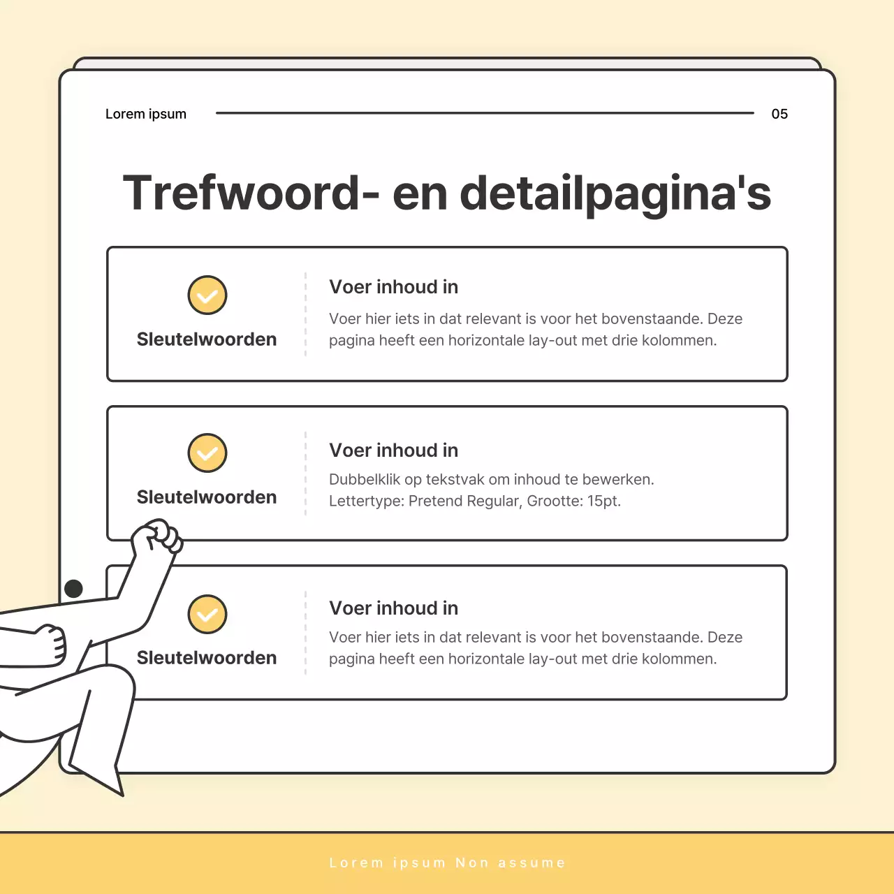 Een eenvoudige geel-witte nieuwsbriefpost van het welzijnskantoor