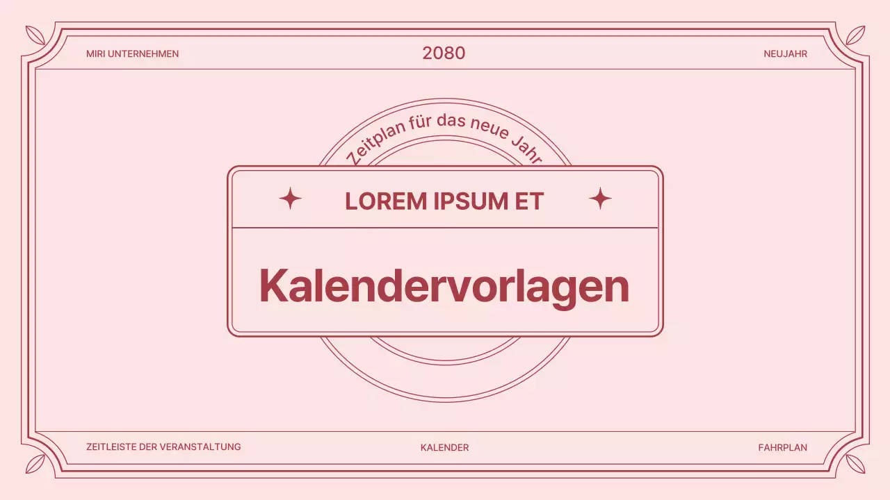 Klassischer Terminkalender in Rosa und Hellblau