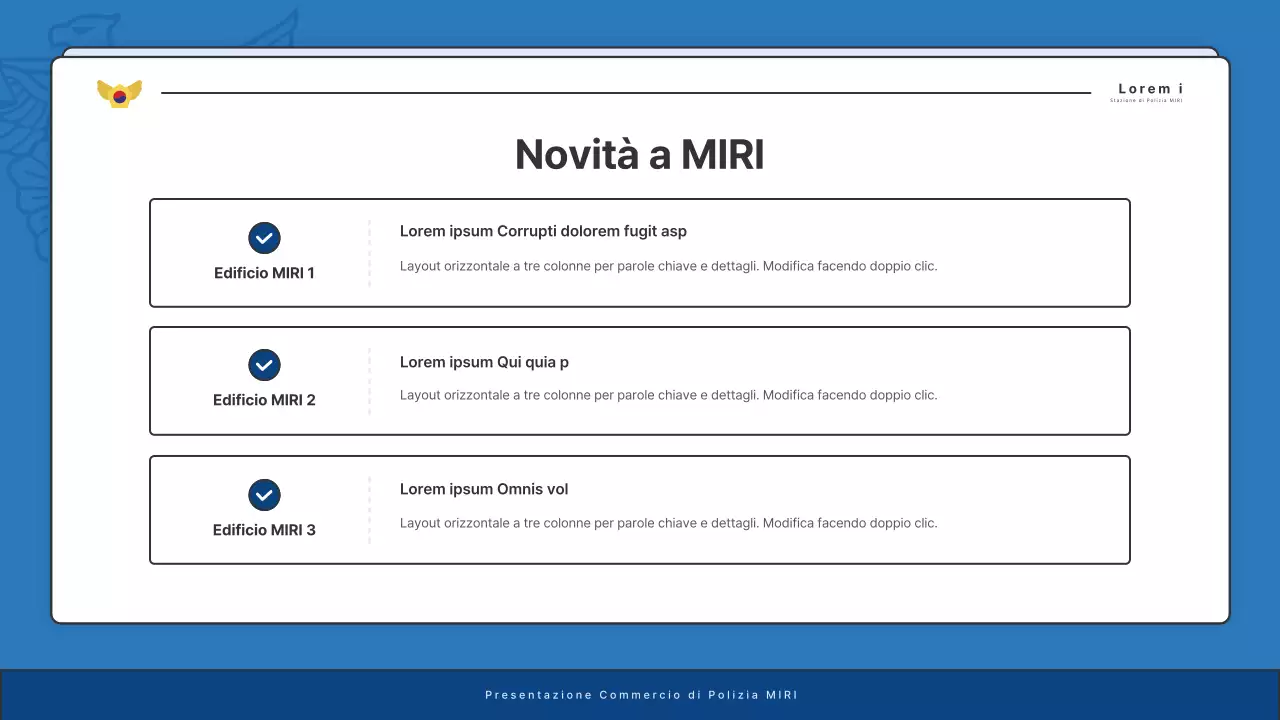 Affissioni di default del bollettino della stazione di polizia in blu e blu navy